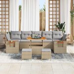 vidaXL Ensemble de canapé de jardin 13 Pièces Beige et Gris clair