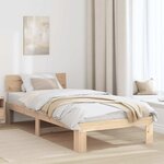 vidaXL Cadre de lit avec tête de lit 90x190 cm en bois de pin massif