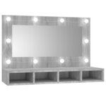 vidaXL Armoire à miroir avec LED Sonoma gris 90x31 5x62 cm