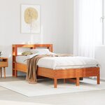 vidaXL Cadre de lit sans matelas cire marron 90x200 cm bois pin massif