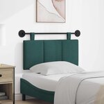 vidaXL Tête de lit suspendue Vert foncé tissu