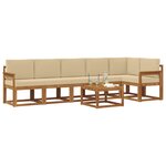 vidaXL Ensemble de canapés d'extérieur 7 Pièces Naturel et Beige