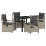 vidaXL Ensemble de repas de jardin 5 pièces gris clair poly rattan