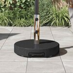 vidaXL Base de parasol sur roues   avec poignée  en granit noir de 29 kg  ronde.