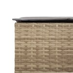 vidaXL Tabourets de bar jardin avec coussins lot de 2 beige poly rotin