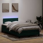 vidaXL Sommier à lattes de lit et matelas et LED vert foncé 120x220cm velours