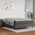 vidaXL Cadre de lit Gris 140x200 cm Similicuir