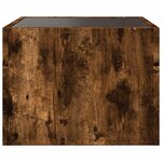 vidaXL Table de chevet avec LED infini chêne fumé 40x40x30 cm