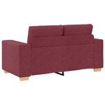 Ensemble de canapé 3 pièces avec des coussins en tissu rouge vin