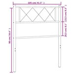 vidaXL Tête de lit métal blanc 100 cm