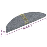 vidaXL Tapis autoadhésifs de marches 5 Pièces Gris clair 56x17x3 cm
