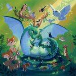 Puzzles 3x49 p - licorne  dragon et fée