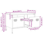 vidaXL Meuble TV rose 68x39x43 5 cm acier laminé à froid