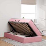 vidaXL Lit avec rangement et matelas Rose 90 x 190 cm Velours