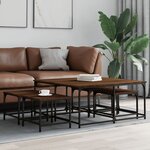 vidaXL Tables basses gigognes 5 Pièces chêne marron bois d'ingénierie