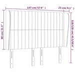 vidaXL Tête de lit avec oreilles Noir 147x23x118/128 cm Tissu