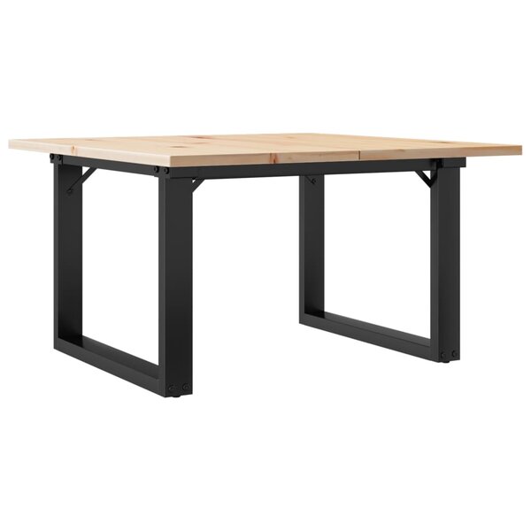 vidaXL Table basse cadre en O 60x60x40 cm bois de pin massif et fonte