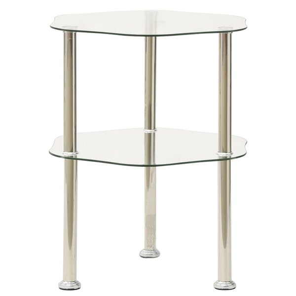 vidaXL Table d'appoint 2 niveaux Transparent 38x38x50 cm Verre trempé