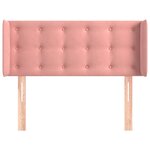 vidaXL Tête de lit avec oreilles Rose 93x16x78/88 cm Velours