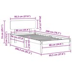 vidaXL Cadre de lit avec tête de lit Blanc 90 x 200 cm Pin massif