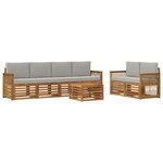vidaXL Ensemble de canapés d'extérieur 7 Pièces Naturel et gris clair