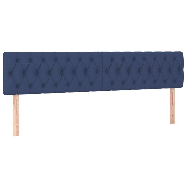 vidaXL Têtes de lit 2 Pièces Bleu 100x7x78/88 cm Tissu