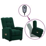 vidaXL Fauteuil de massage Vert foncé Tissu