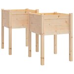 vidaXL Jardinières d'extérieur 2 Pièces 50x50x70 cm bois de pin massif