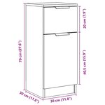 vidaXL Buffet chêne artisanal 30x30x70 cm bois d'ingénierie