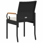 vidaXL Chaises de jardin avec coussin 2 Pièces Noir et blanc crème