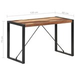 vidaXL Table à manger 120x60x75 cm Bois massif