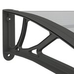 vidaXL Auvent de porte Noir et transparent 100x75 cm Polycarbonate