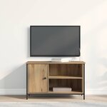 Meuble TV vidaXL en chêne artisan de 80x40x50 cm en bois d'ingénierie et acier