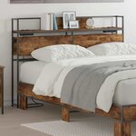 vidaXL Tête de lit de rangement Chêne fumé 150 cm Bois d'ingénierie