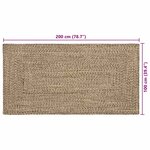 vidaXL Tapis Naturel et noir 100 x 200 cm Jute