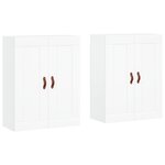 vidaXL Armoires murales 2 Pièces blanc bois d'ingénierie