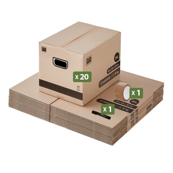 Pack and Move - Kit déménagement standard + 1 adhésif et marqueur offert