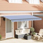 vidaXL Auvent Rétractable Bleu 350 x 200 cm tissu