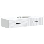 vidaXL Table d'appoint murale Blanc 87 5 x 34 5 x 17 cm