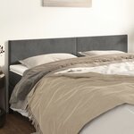 vidaXL Têtes de lit 2 Pièces Gris foncé 90x5x78/88 cm Velours