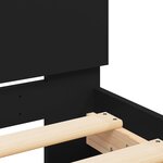 vidaXL Cadre de lit avec tête de lit noir 200x200 cm