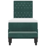 vidaXL Lit à ressorts avec matelas Vert foncé 80 x 200 cm Velours