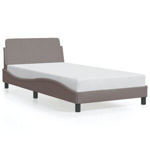 vidaXL Cadre de lit Dover taupe 100x200 cm tissu