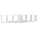 vidaXL Étagères cube murales 4 Pièces Blanc 100x15x30cm bois d'ingénierie