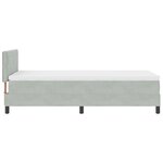 Lit à ressort avec matelas et lumière LED Gris clair 100x200 cm Velours