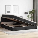 vidaXL Lit avec rangement et matelas Noir 200 x 200 cm Simili cuir