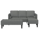 vidaXL Ensemble de Canapés avec coussin 2 Pièces Gris foncé Polyester