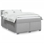 vidaXL Sommier à lattes de lit avec matelas Gris clair 140x190cm Tissu