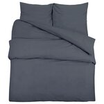 vidaXL Ensemble de housse de couette Anthracite 225x220 cm Microfibre