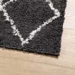 vidaXL Tapis shaggy à poils longs moderne noir et crème 60x110 cm